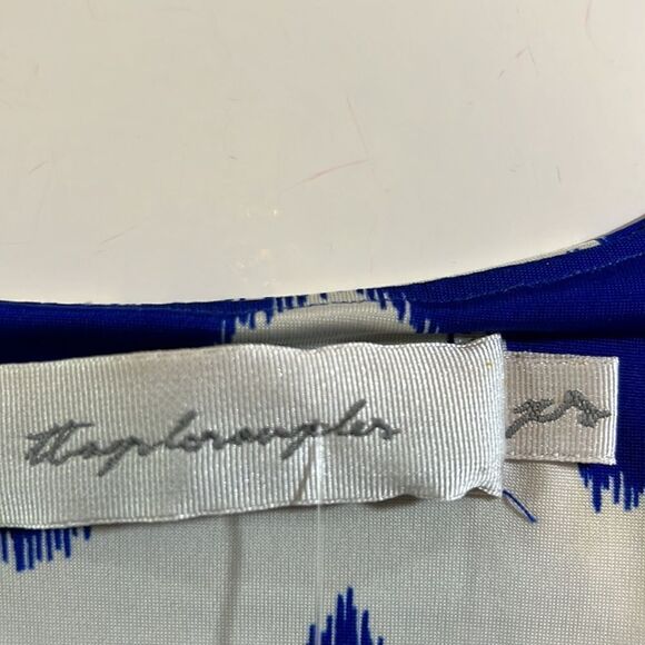 T-BAGS LOS ANGELES Women’s Sleeveless Mini Dress Blue/White Size Extra Small - Picture 8 of 11